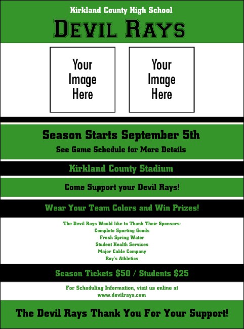 Sports Flyer 002 in Green and Black Product Front