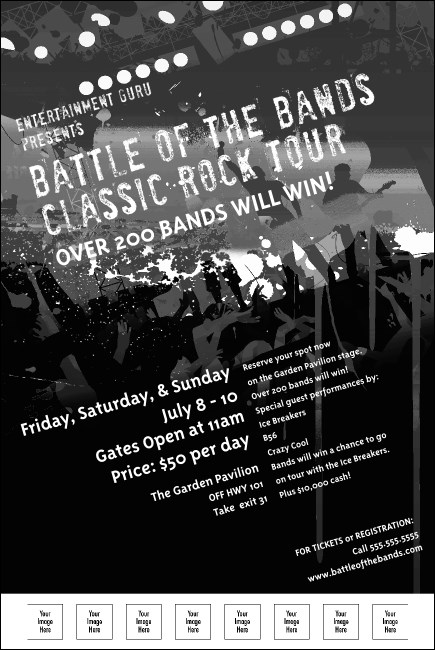 Rock Concert BW Poster Product Front