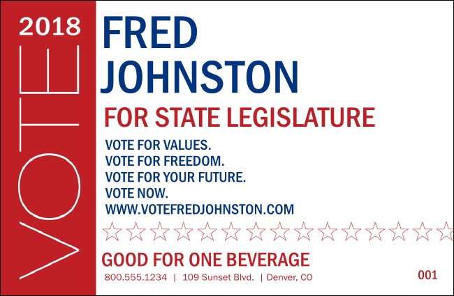 Modern Vote Drink Ticket