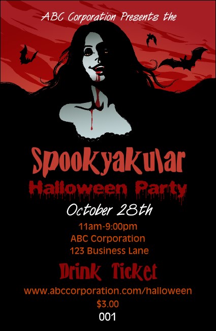 Sexy Vampire Drink Ticket Product Front