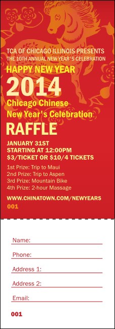 Chinese New Year Raffle Ticket