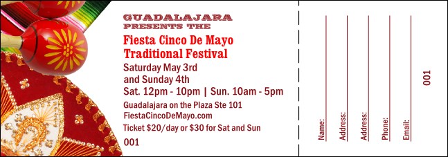 Fiesta Raffle Ticket Product Front