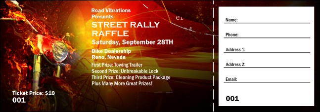 Motorcycle Raffle Ticket 2 Product Front