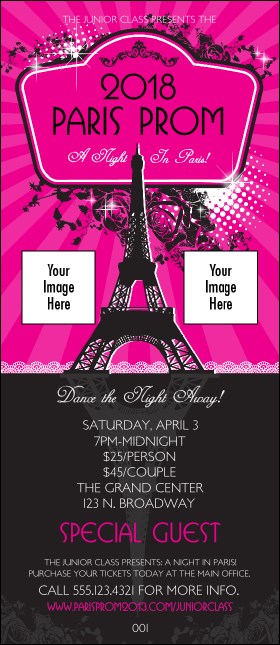 Paris Pink and Black VIP Pass Product Front