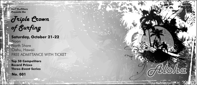 Aloha VIP Pass (black and white) Product Front