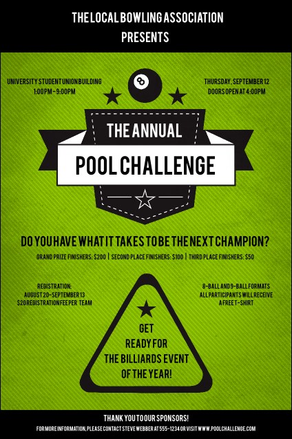 Billiards Poster Product Front