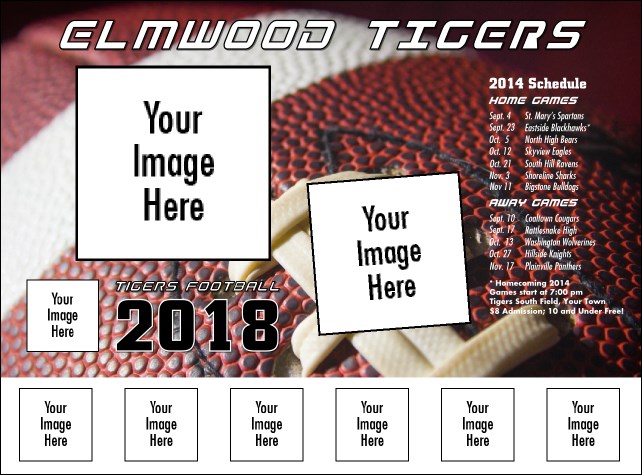 Football Schedule Logo Flyer Product Front