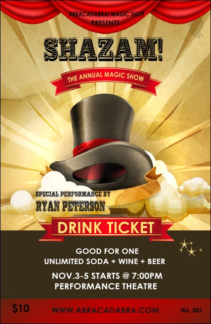 Magic Show Drink Ticket Product Front