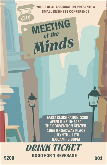 Cityscape Drink Ticket Product Front