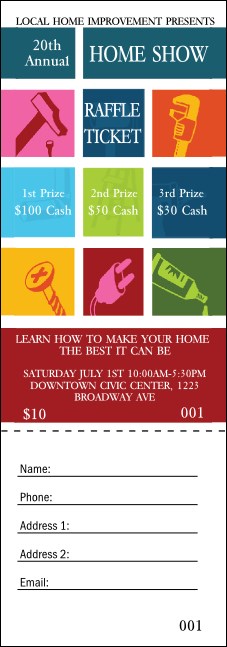 Home Show Raffle Ticket Product Front