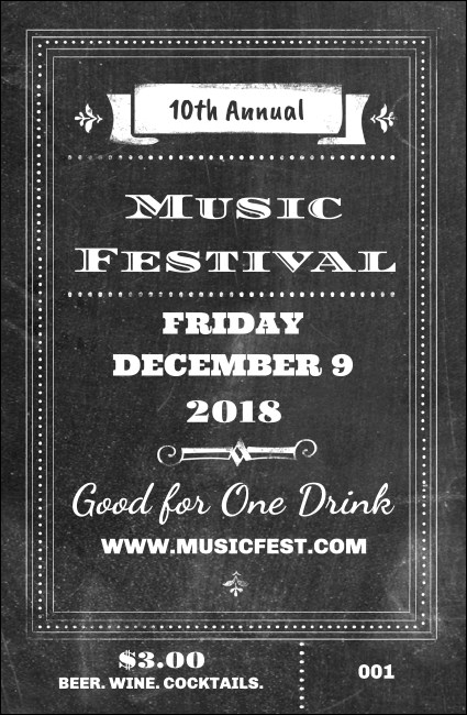 Retro Chalkboard Drink Ticket Product Front