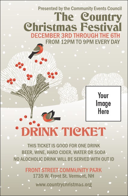 Winter Bird Drink Ticket Product Front