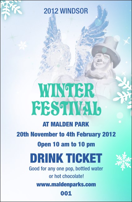 Winter Festival Drink Ticket Product Front