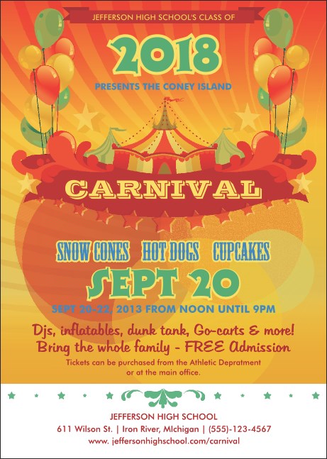 Carnival Club Flyer Product Front