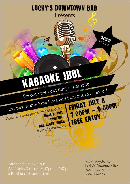 Karaoke Club Flyer Product Front